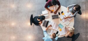 University students doing group study